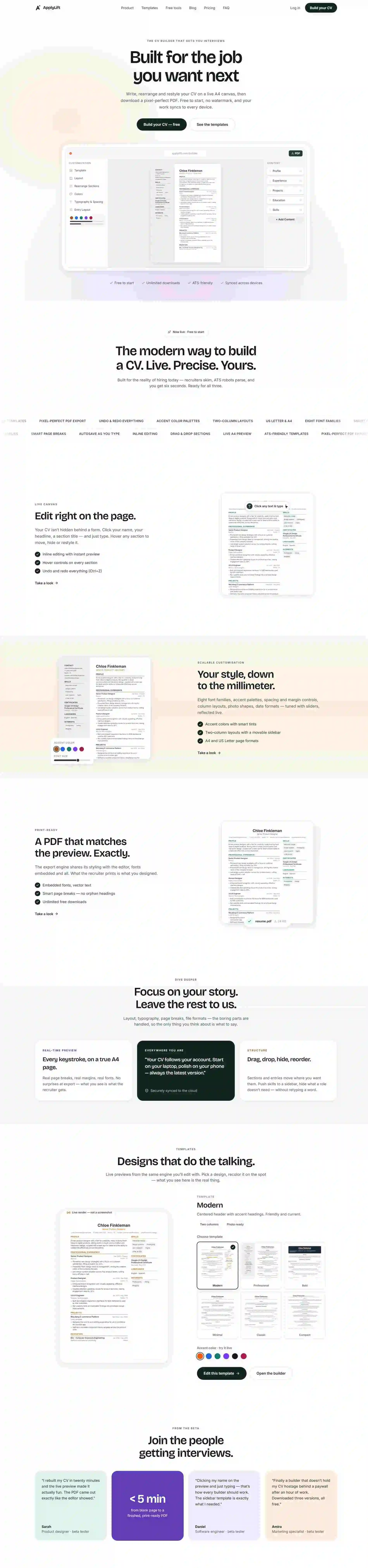 ApplyLift homepage